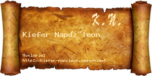 Kiefer Napóleon névjegykártya